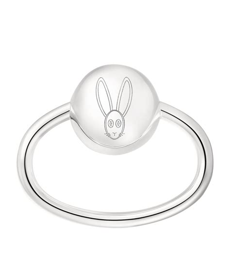 Cartier Sterling Silver Rabbit Baby Rattle 